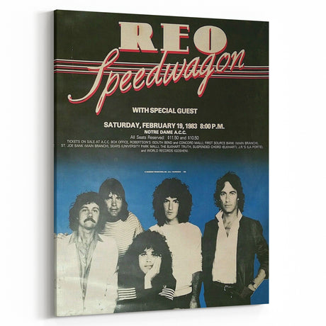 REO Speedwagon 1983 Concert Poster | Vintage Rock Wall Art