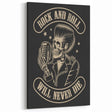 Rock and Roll Will Never Die Poster | Vintage Retro Skull Art