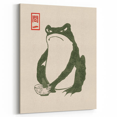 Vintage Frog Tea Art - Japanese Animal Illustration Print