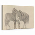 Vintage Horse Duo Illustration - Elegant Animal Wall Art Print