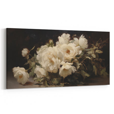 Vintage Botanical Art Print White Rose Floral Wall Decor