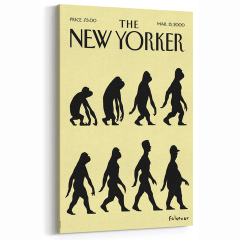 New Yorker Magazine Cover Art: Evolution of Mankind Poster