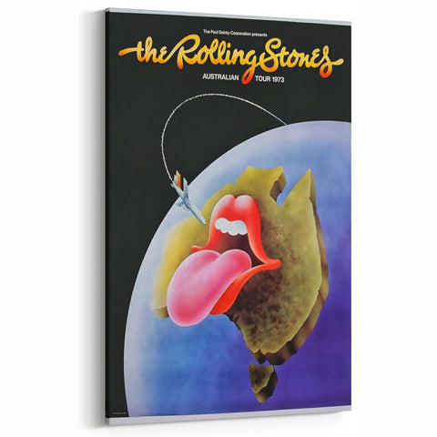 Rolling Stones Australian Tour 1973 Retro Poster Art