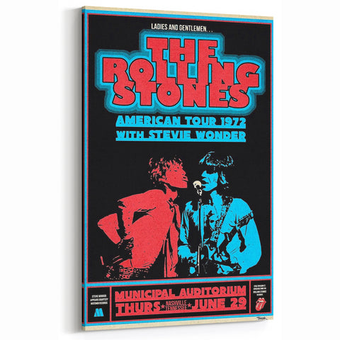 Rolling Stones 1972 American Tour Poster with Stevie Wonder