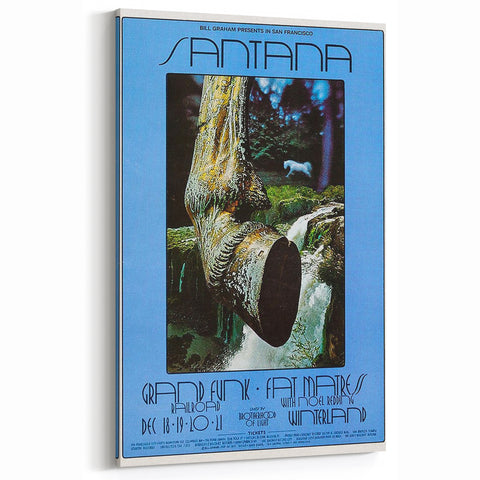 Santana 1970s Concert Poster - Grand Funk Railroad, Winterland