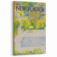 Vintage New Yorker Magazine Poster - Poolside Paradise Artwork