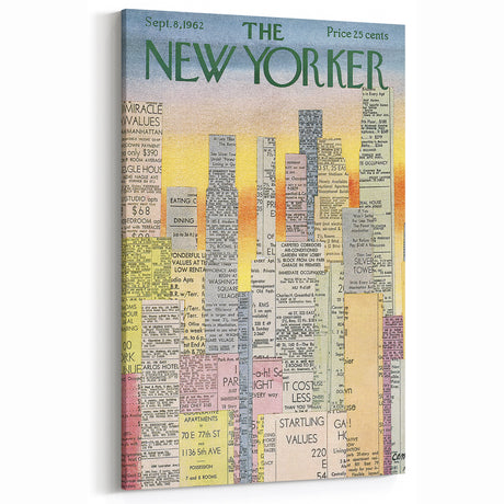 Vintage New Yorker Poster - Classic 1962 New York Adverts Wall Art