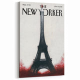 Eiffel Tower New Yorker Poster - 2015 Red Accent Paris Illustration Art