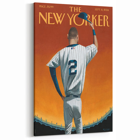 New Yorker Poster - 2014 Baseball Farewell Pinstripe Jersey Art