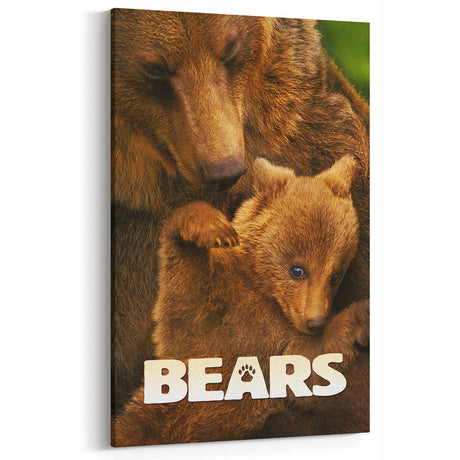 2010s Movie Poster Art – Vintage Bears Documentary Retro Wall Print