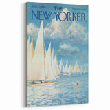 New Yorker Poster - 1959 Sailboats at Sea Blue Sky Art Print