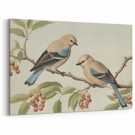 Vintage Animal Art - Handcrafted Blue Bird Illustration Wall Decor