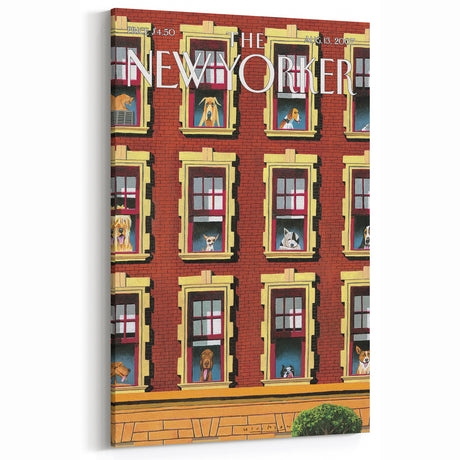 New Yorker Poster - 2007 Dogs in Windows Urban Life Art