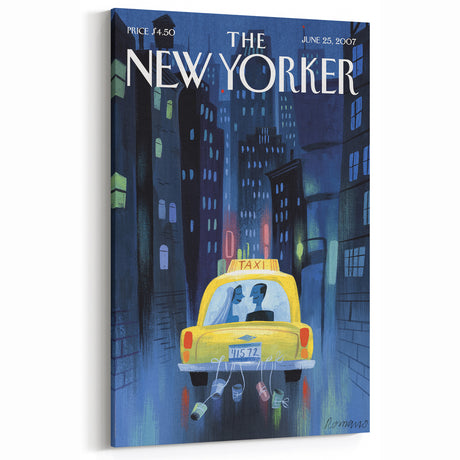 New Yorker Poster - 2007 Taxi Ride Wedding Night Art