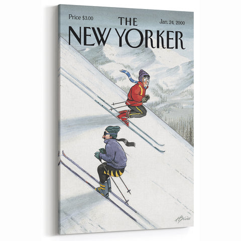 New Yorker Poster - 2000 Skiers Racing Down the Mountain Art Print