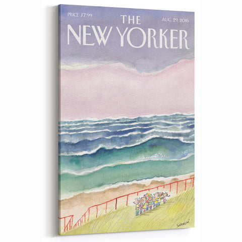 Vintage New Yorker Poster - Seaside Stroll Wall Art