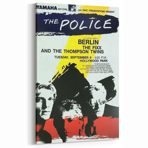 The Police Retro Concert Poster - Vintage 1980s Band Art, Hollywood Park
