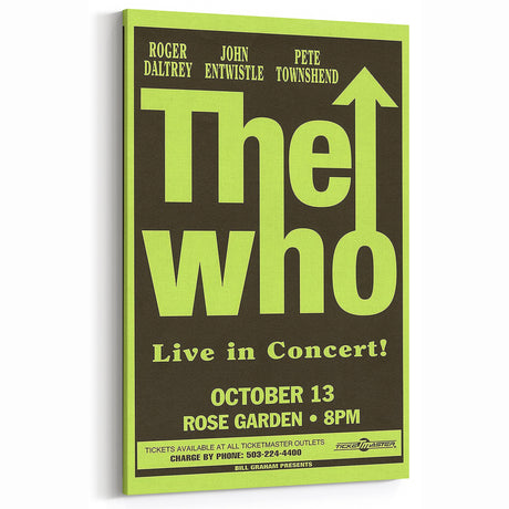 The Who 1968 Concert Poster – Vintage Rock Art, Rose Garden Show