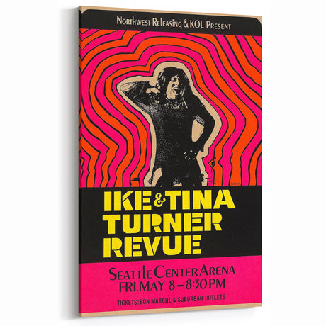 Ike & Tina Turner 1968 Concert Poster – Vintage Psychedelic Art