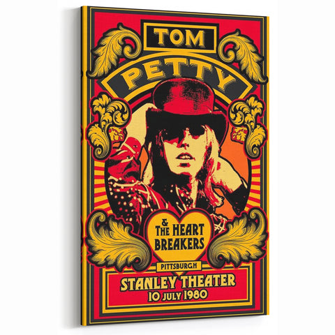 Tom Petty 1980 Concert Poster – Vintage Rock Art, Heartbreakers Show