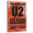 U2 Retro Poster Art - Vintage The War Tour 1983 Red Rocks Print