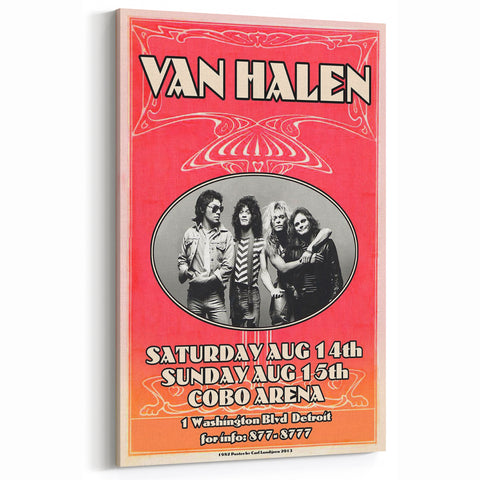 Van Halen 1982 Concert Poster Retro Art - Cobo Arena Detroit