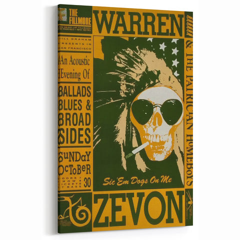 Warren Zevon Acoustic Concert Poster - Ballads Blues & Broadsides