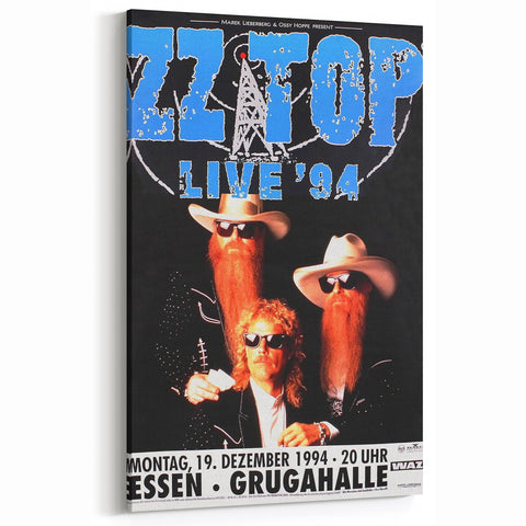 ZZ Top Live '94 Concert Poster - Grugahalle Essen