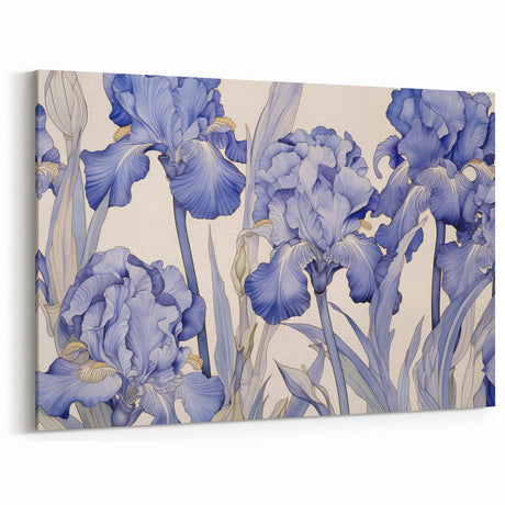 Vintage Botanical Art Prints – Blue Iris Flower Illustration