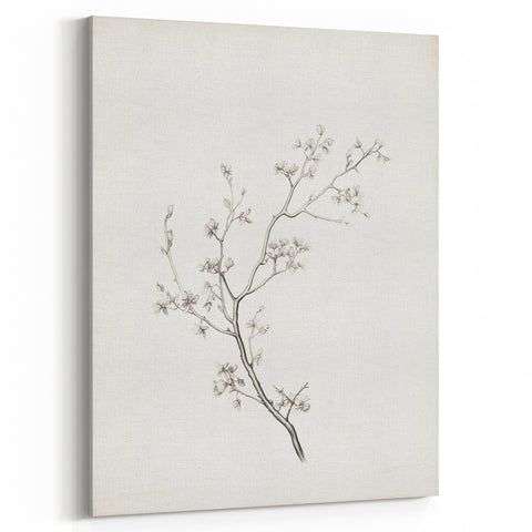 Vintage Botanical Art Prints – Black and White Branch Illustration