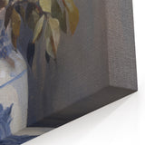 Vintage Botanical Art Prints: Roses in Blue Vase