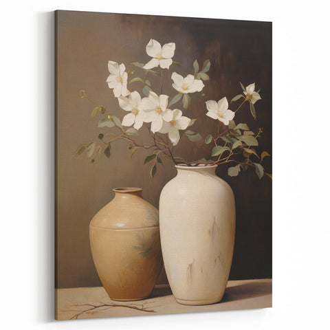 Vintage Botanical Art Prints: Magnolias in Vase