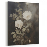 Vintage Botanical Art Prints: White Roses in Bloom