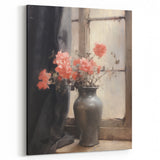Vintage Botanical Art Prints – Soft Peach Floral Vase Illustration