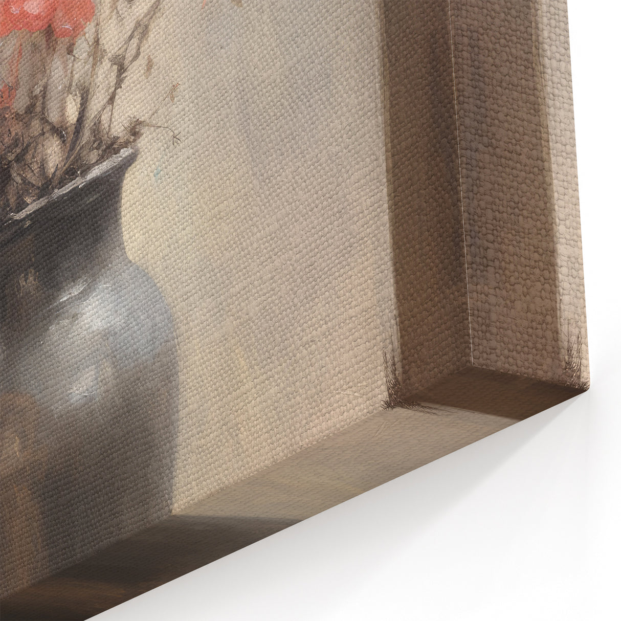 Vintage Botanical Art Prints – Soft Peach Floral Vase Illustration