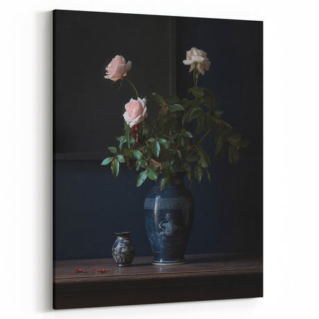 Vintage Botanical Art Prints – Elegant Rose Vase Illustration
