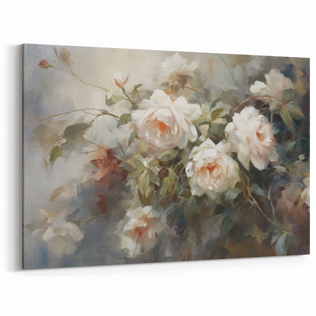 Vintage Botanical Art Prints – Soft Pink Roses Illustration