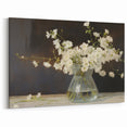 Vintage Botanical Art Prints – White Flowers in Glass Vase Illustration