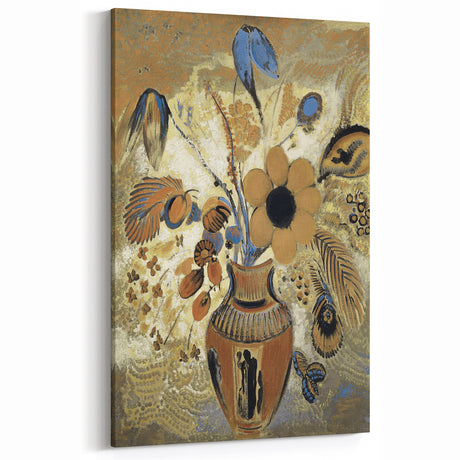 Vintage Sunflower Vase – Colorful Floral Art Print with Bold Design