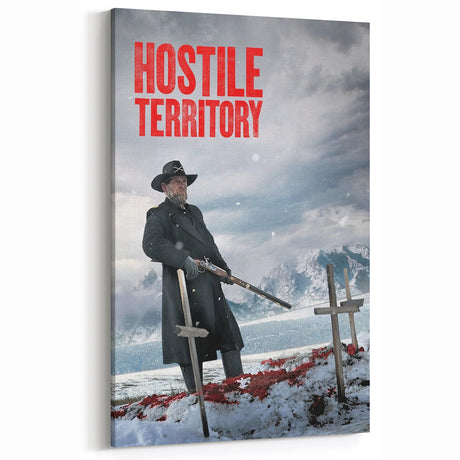 2020s Vintage Movie Poster – Hostile Territory Retro Film Print