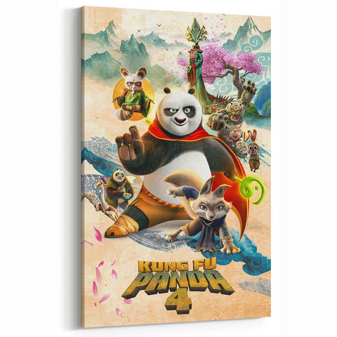 2020s Vintage Movie Poster – Kung Fu Panda 4 Retro Film Art Print