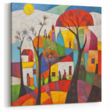 Colorful Abstract Architectural Wall Art – Geometric Cityscape Print
