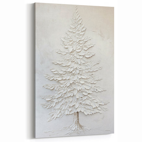 Minimalist White Tree – Textured Botanical & Nature Art Prints