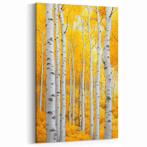 Golden Birch Forest – Autumn Landscape & Nature Art Prints