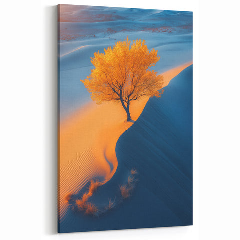 Golden Dune Tree – Dramatic Desert Landscape & Nature Art Prints