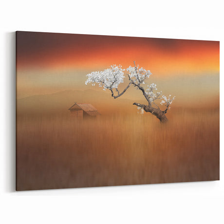 Blossoming Tree at Sunset - Fine Art Photography Canvas Prints