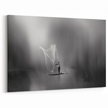 Fisherman Casting Net - Fine Art Photography Metal Prints