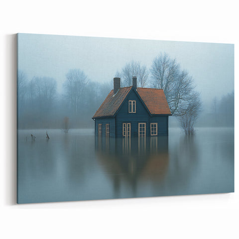 Submerged Serenity - Fine Art Photography Print of a Flooded House