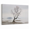Moody Modern Wall Art – Minimalist Lone Tree & Misty Landscape