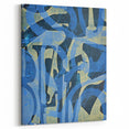 Moody Modern Wall Art – Abstract Canvas in Navy Blue & Gold
